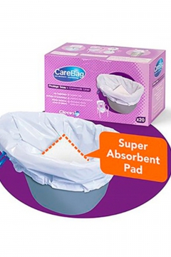 Carebag Commode Liners with Super Absorbent Pad, 20 Count