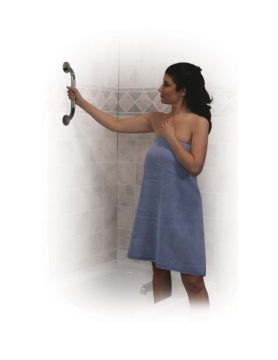Grab Bars Woman using a grab bar for shower safety
