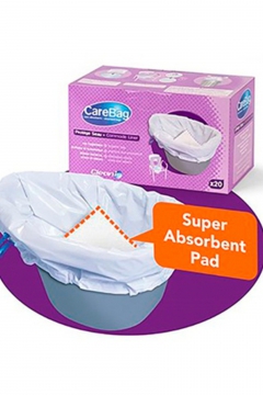 Bedside Commodes Carebag Commode Liners with Super Absorbent Pad, 20 Count