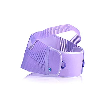 Studio product image of the lavender FLA Prolite maternity support belt, showing its adjustable straps and supportive back panel. Product Image