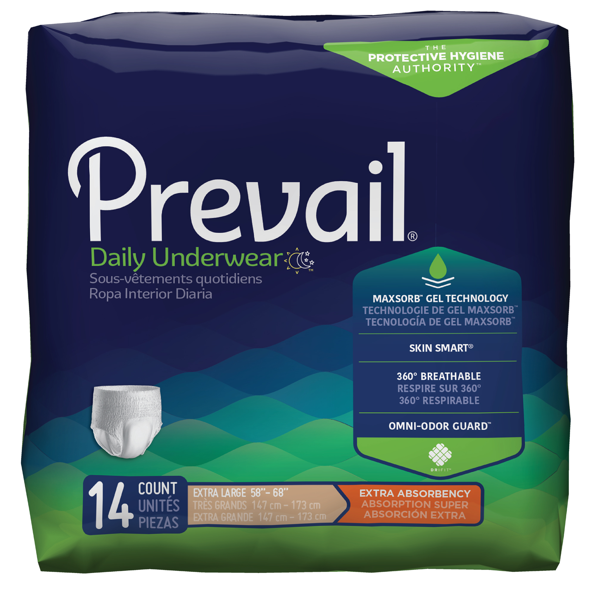 Prevail Extra Absorbency Underwear, Extra Large, 14 count Prevail Extra Absorbency Underwear, Extra Large, 14 count Product Image