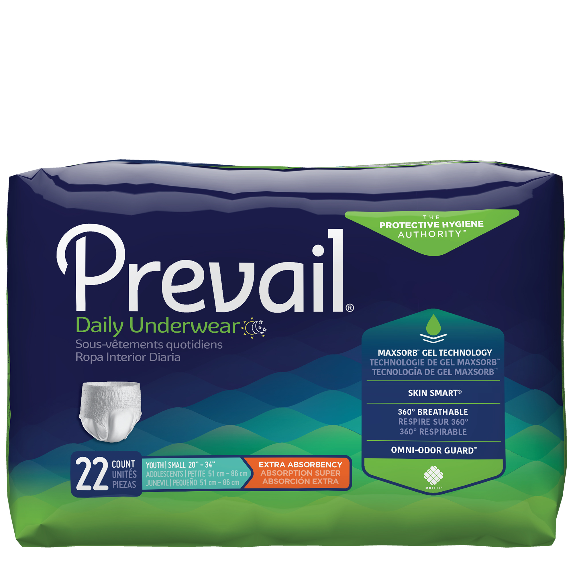 Prevail Extra Absorbency Underwear, Small, 22 count Prevail Extra Absorbency Underwear, Small, 22 count Product Image