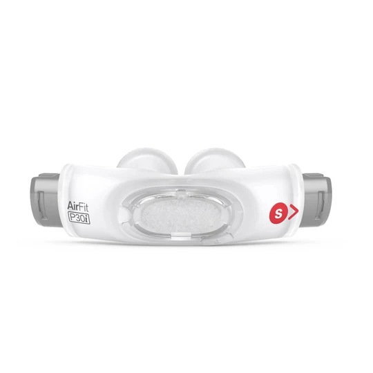 resmed-airfit-p30i-nasal-pillow-cushion-small Front view of a small ResMed AirFit P30i replacement nasal pillow cushion with red size indicator. Product Image