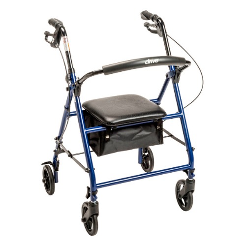 Steel Rollator with 6†Wheels, Knockdown Blue front Steel Rollator with 6†Wheels, Knockdown Blue front Product Image
