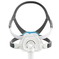 Front studio product view of the ResMed AirFit F40 ultra-compact full face CPAP mask system.