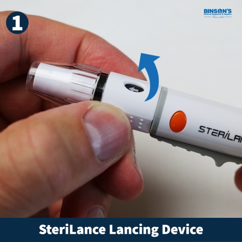 SteriLance Lancet Device Use Instructions step 1