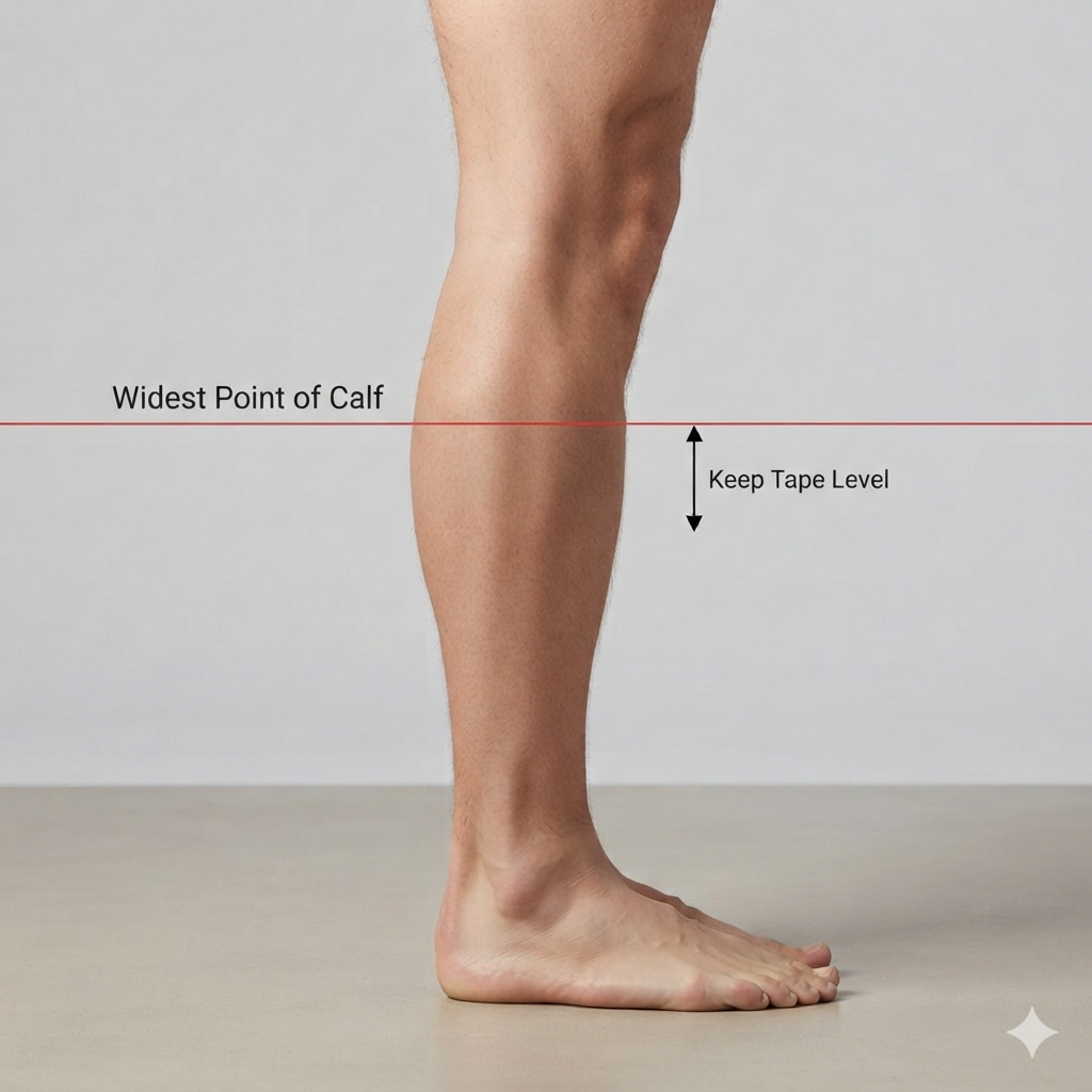 Illustration showing calf circumference measurement