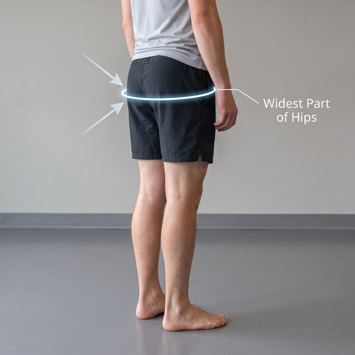 Illustration showing hip measurement points
