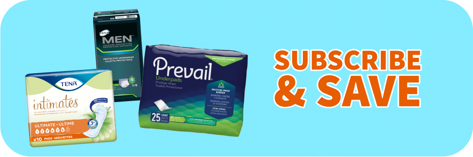 Subscribe and save on incontinence products