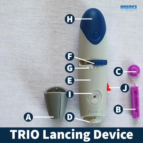 TRIO lancing device product label